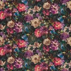 Tahiti Amethyst/Emerald Fabric by Clarke & Clarke 