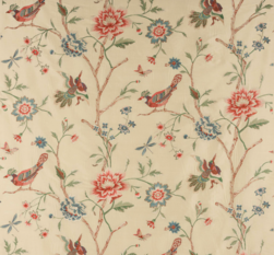 Olivia Silk Red/Green by Colefax and Fowler