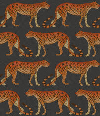 Leopard Walk Charcoal Wallcovering by Cole & Son 