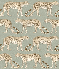 Leopard Walk Olive Wallcovering by Cole & Son 