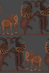 Safari Dance Charcoal Wallcovering by Cole & Son 