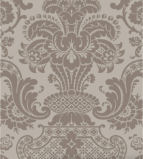 Carmen Metallic Rose Gold on Dark Taupe Wallcovering by Cole & Son 