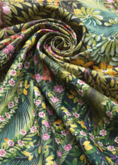 Cascade Linen Union Leaf Green Fabric by Cole & Son 