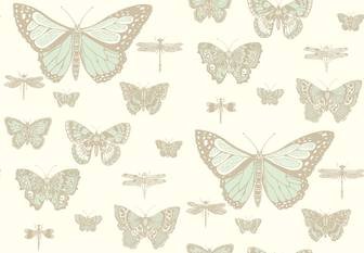 Butterflies & Dragonflies Wallcovering by Cole & Son 