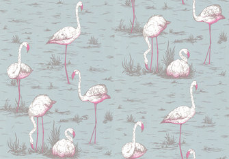 Flamingos Wallcovering by Cole & Son 