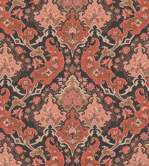 Pushkin Coral & Rouge on Soot Wallcovering by Cole & Son 