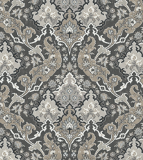 Pushkin Stone & Taupe on Soot Wallcovering by Cole & Son 