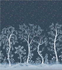 Seasonal Woods Midnight Wallcovering by Cole & Son 