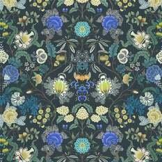 Brocart Decoratif Velours Indigo Fabric by Designers Guild 