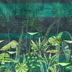 Arjuna Leaf Viridian Wallcovering by Designers Guild