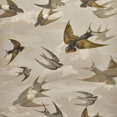 Chimney Swallows Sepia Wallcovering by Designers Guild