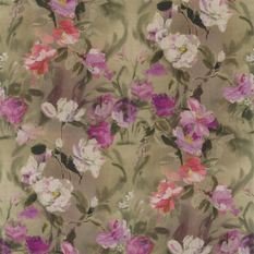 Damask Flower Damson Fabric by Designers Guild 