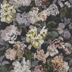 Delft Flower Charcoal Wallcovering by Designers Guild 