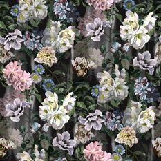 Delft Flower Grande Graphite Wallcovering by Designers Guild 