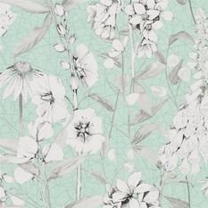 Emilie Aqua Wallcovering by Designers Guild