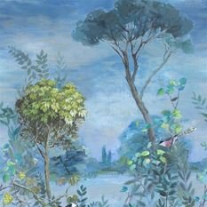 Giardino Segreto Scene 1 Delft Wallcovering by Designers Guild