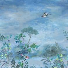 Giardino Segreto Scene 2 Delft Wallcovering by Designers Guild