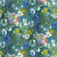 Gladys Blossom Cobalt Fabric by Designers Guild 