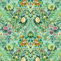 Ikebana Damask Aqua Fabric by Designers Guild 