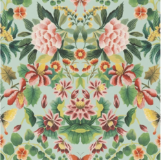 Ikebana Damask Aqua Wallcovering by Designers Guild