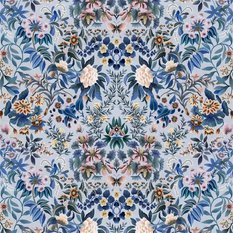 Ikebana Damask Slate Blue Fabric by Designers Guild 