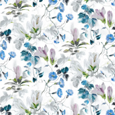 Japanese Magnolia Cobalt Fabric by Designers Guild 