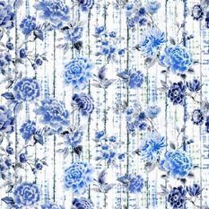 Kyoto Flower Indigo Fabric by Designers Guild 