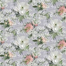 Peony Blossom Platinum Fabric by Designers Guild 