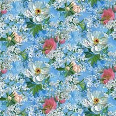 Peony Blossom Sky Fabric by Designers Guild 