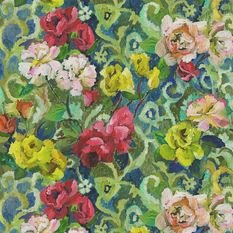 Tapestry Flower Vintage Green Fabric by Designers Guild 