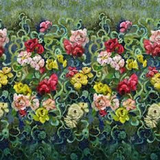 Tapestry Flower Vintage Green Wallcovering by Designers Guild 