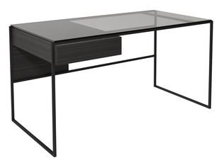 Federico Black Stained Oak and Black Framed Desk by Gillmore Space