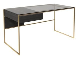 Federico Black Stained Oak and Brass Desk by Gillmore Space