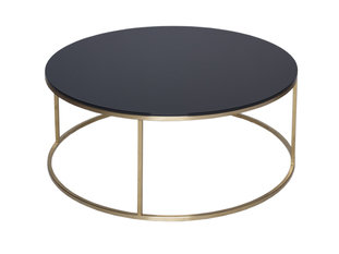 Kensal Black and Brass Circular Coffee Table by Gillmore Space