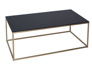 Kensal Black and Brass Rectangle Coffee Table by Gillmore Space
