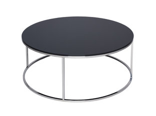 Kensal Black and Steel Circular Coffee Table by Gillmore Space