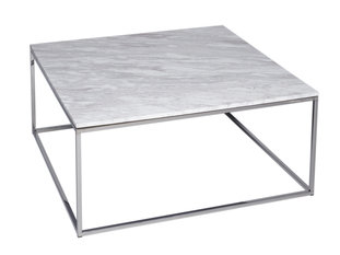 Kensal Marble and Steel Square Coffee Table by Gillmore Space