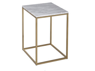 Kensal Marble and Brass Square Side Table by Gillmore Space