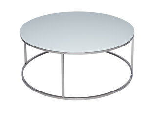 Kensal White and Steel Circular Coffee Table by Gillmore Space