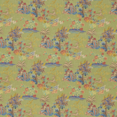 Knight's Tale Texture Spring Green Fabric by GP & J Baker X Kit Kemp