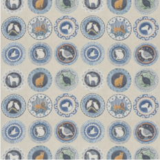 Robina's Dinner Party Blue Fabric by GP & J Baker X Kit Kemp