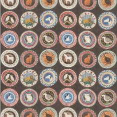 Robina's Dinner Party Cocoa Fabric by GP & J Baker X Kit Kemp