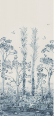 Tall Trees Printed Panel Delft Blue Fabric by GP & J Baker X Kit Kemp