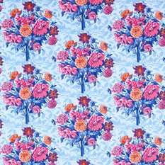 Dahlia Bunch Lapis/Carnelian/Spinel Fabric by Harlequin X Sophie Robinson