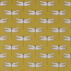 Demoiselle Chartreuse/Grape Fabric by Harlequin