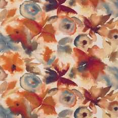 Flores Rust/Ruby/Nordic Blue Fabric by Harlequin