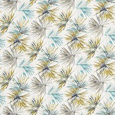 Aucuba Teal/Zest Fabric by Harlequin 