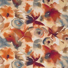 Flores Rust/Ruby/Nordic Blue Fabric by Harlequin 