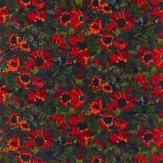 Helianthus Vermillion/Harissa/Fig Leaf Fabric by Harlequin