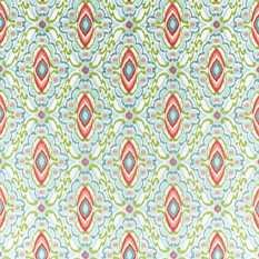 Ixora Sky/Cascade/Vermillion Fabric by Harlequin